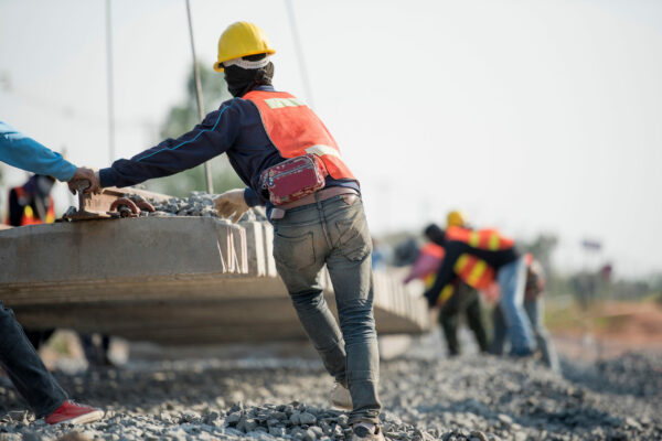 Construction Worker In Construction Site