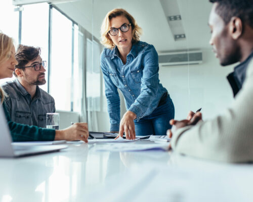 Businesswoman Leading Business Presentation